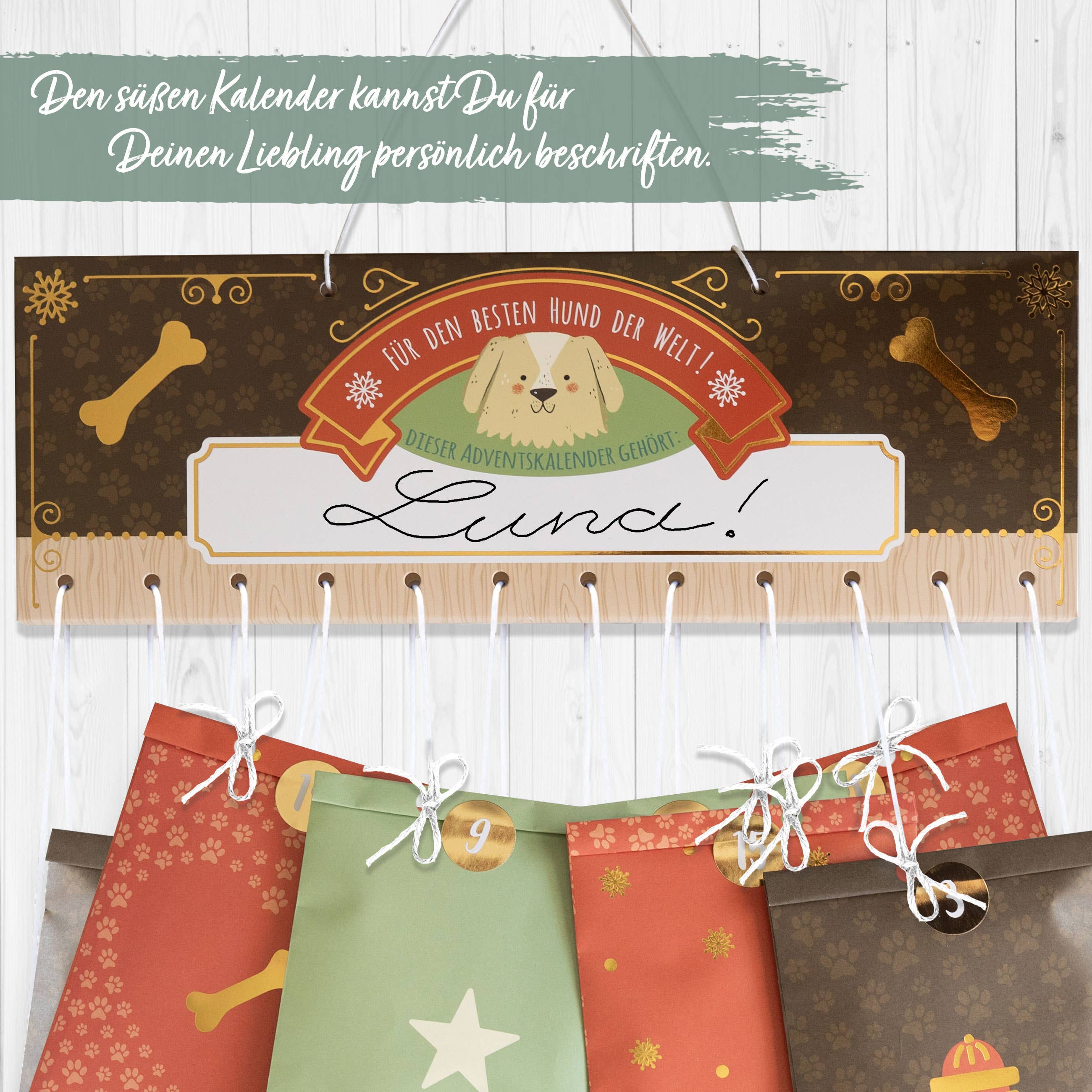 Papierdrachen - Wholesale Advent Calendar - Dog advent calendar bag set1