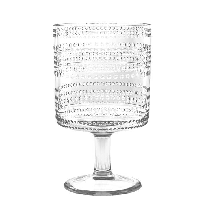 TarHong - Wholesale Drinking glass/cup - Beaded Stacking Goblet, Clear, 14.8 oz5