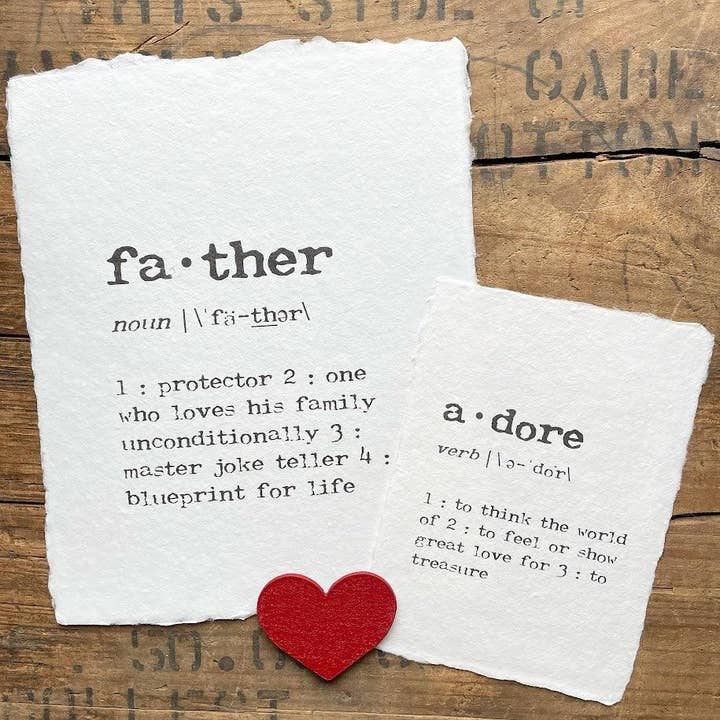 Alison Rose Vintage – wholesale Konsttryck – adore definition print i skrivmaskin typsnitt på handgjorda papper4