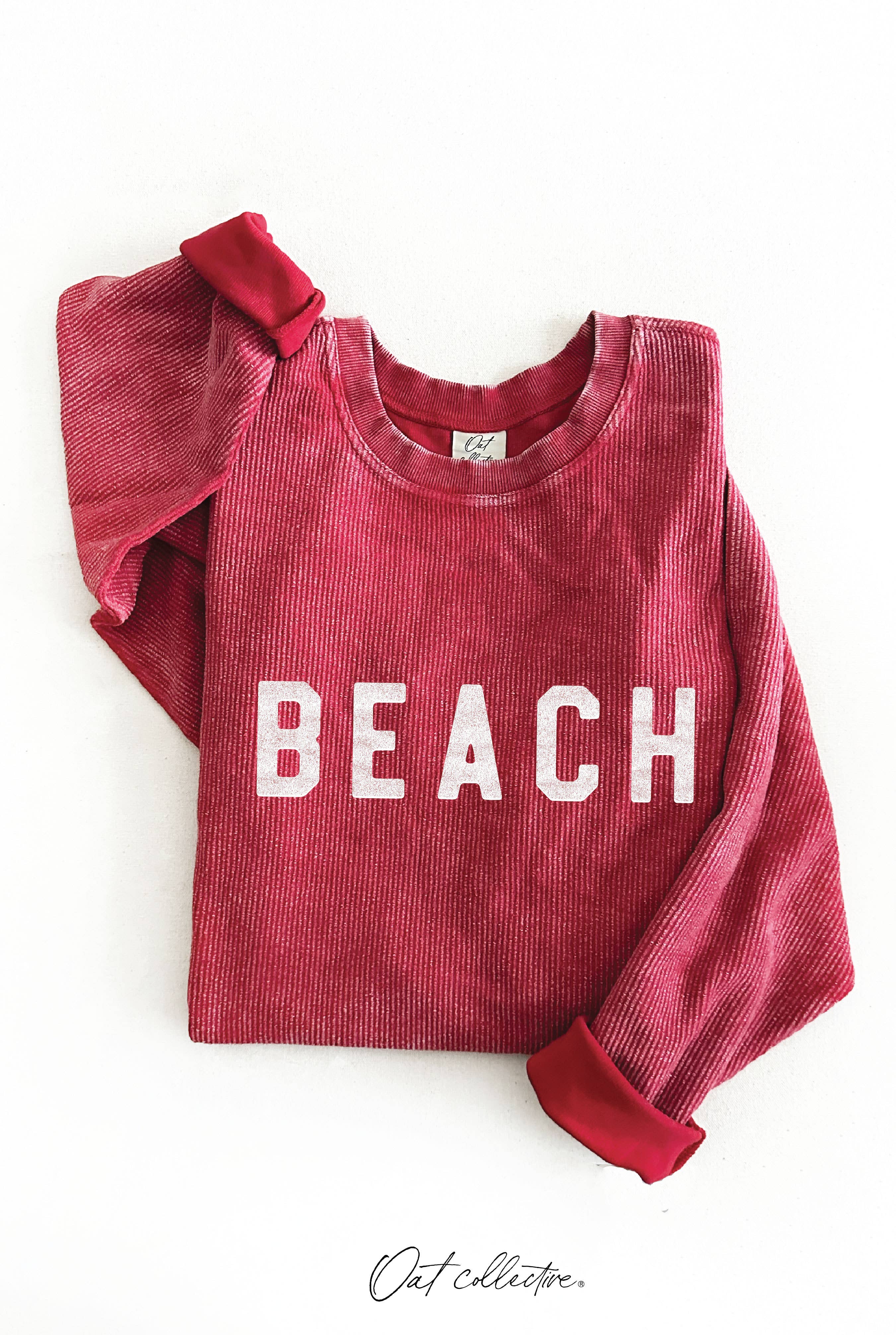OAT COLLECTIVE - Wholesale Graphic Sweatshirt - Women's - BEACH Thermal Vintage Pullover3