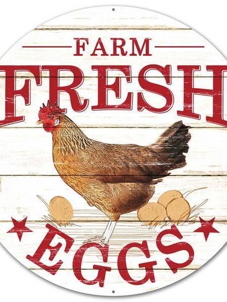 12"DIA FARM FRESH EGGS SIGN - MD0346 for wholesale by General Wholesale Inc