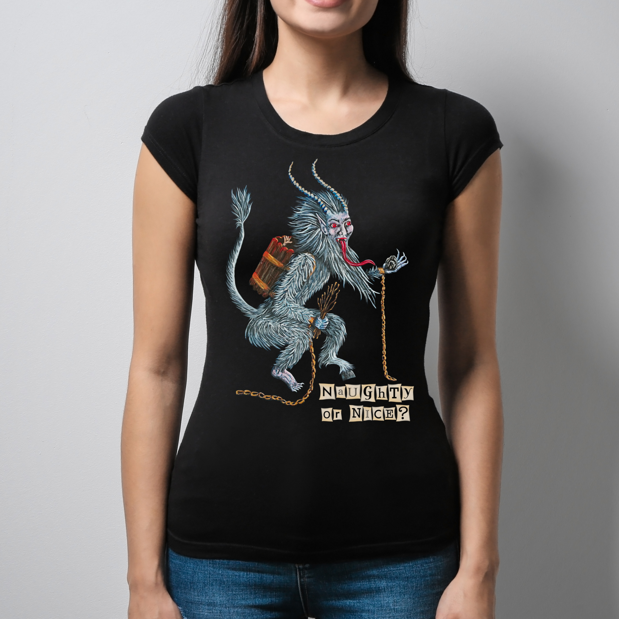 Hannah Kate Makes - Wholesale T-Shirt (Graphic) - Unisex - Krampus T-shirt - Black - 100% Cotton - Regular/Fitted Tee11