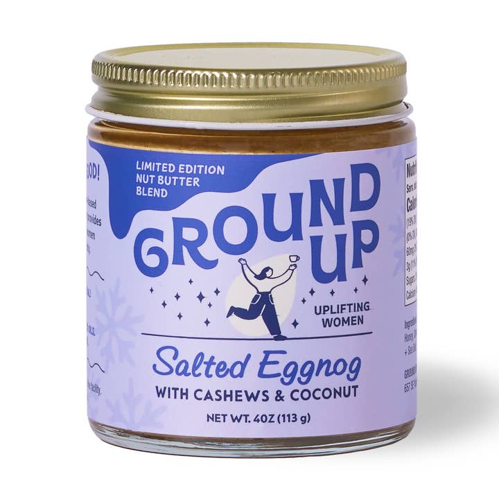 4oz - Salted Eggnog Cashew + Coconut Butter for wholesale by Ground Up