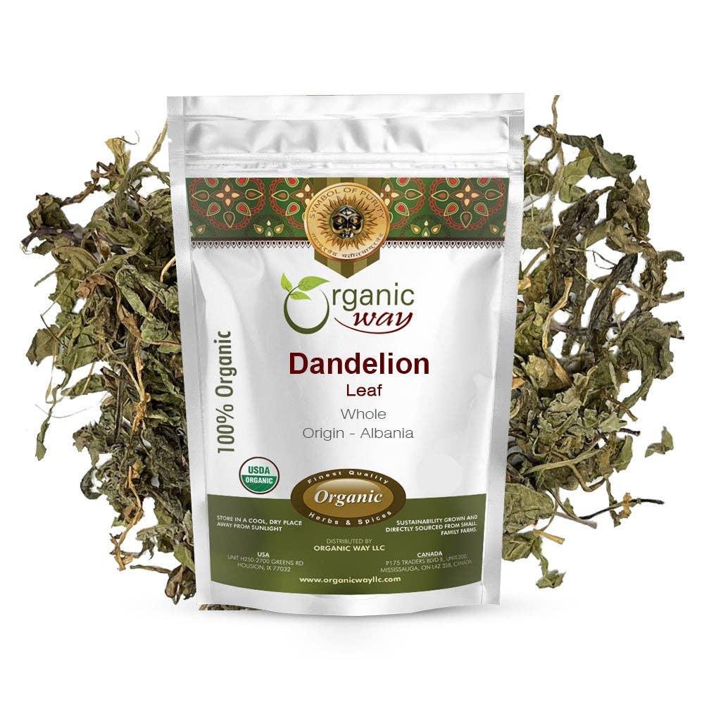 Organic Way LLC - Vente Thé en vrac - Feuille de pissenlit entière (Taraxacum officinale) | Tisane - Récolte sauvage européenne, certifiée casher | Végétalien, non-OGM et sans gluten | Certifié USDA | Origine - Albanie0