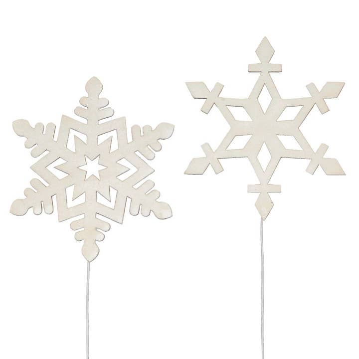 Jacobson - Wholesale Craft Supplies - 16"L Wood Snowflake Pick
