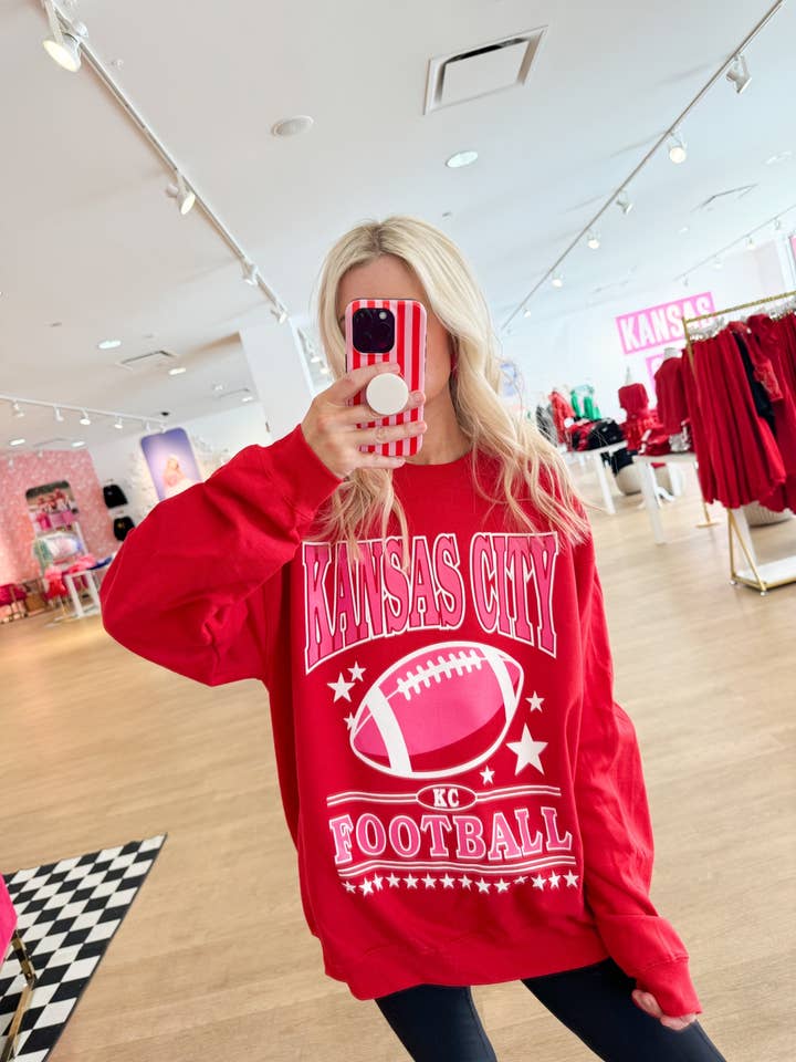 Rot & Pink Fußballstar-Sweatshirt-Pack für den Großhandel von Pink Dinosaur