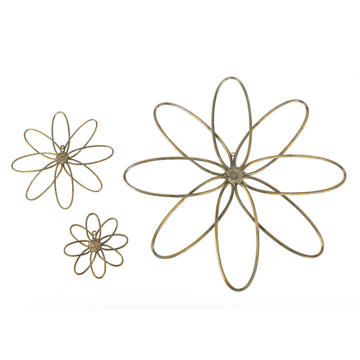 Metal Flower Wall Decor - Set of 3 for wholesale by Tripar International