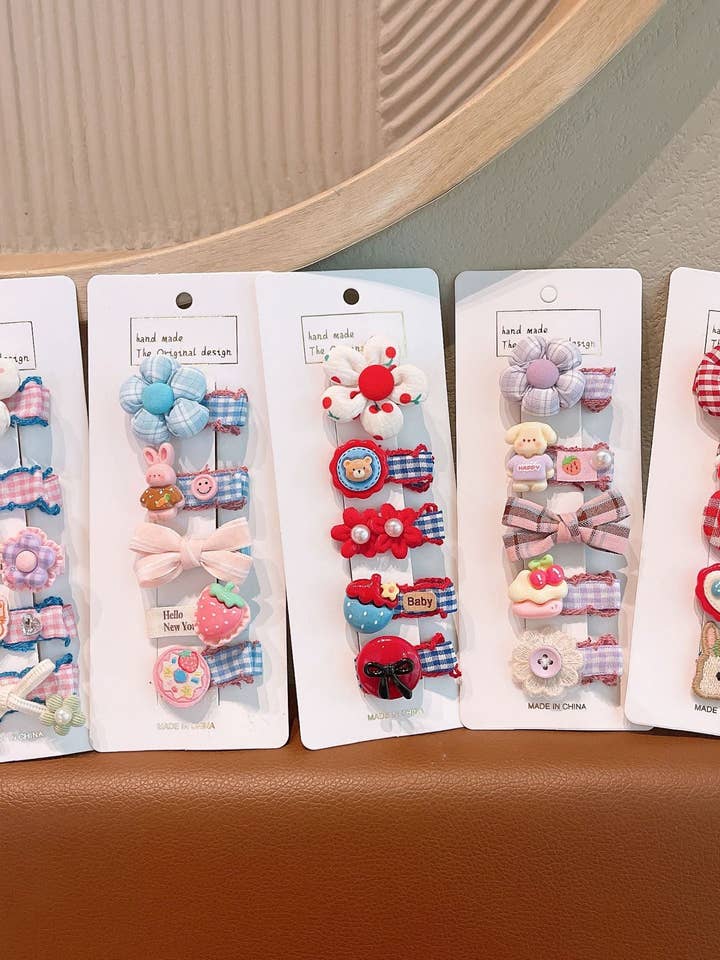 Character & Bow Children’s Hair Clip Set for wholesale by Juniper Tide