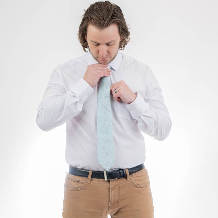 Bombora Ties - Wholesale Necktie - Men's - Monstera Sketch (seafoam)3