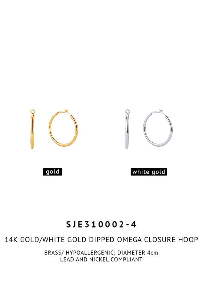 Hana – Engroshandel Hoops – 14K guld dyppet Omega lukning Hoop23