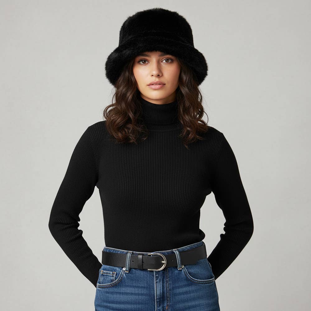 Sensibling Corp. - Wholesale Bucket Hat - Women's - Soft Plush Faux Fur Winter Bucket Hat8