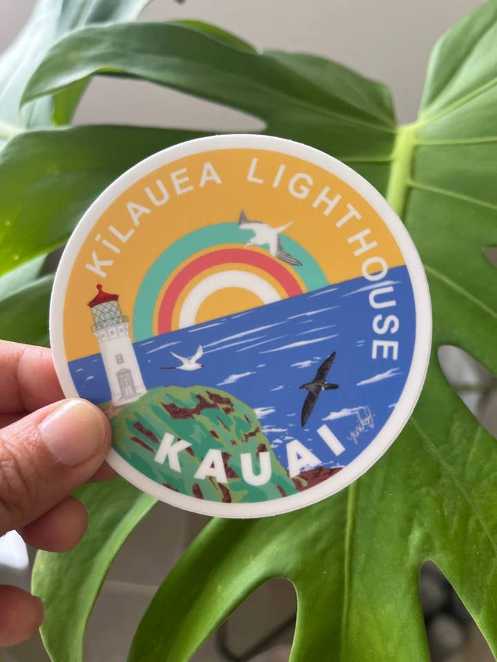 Kauai Kilauea fyr klistermärke - Hawaii Island Series för wholesale av Island Stickers & More / Yuriko J. Design