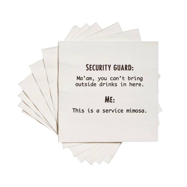 ellembee gift - Wholesale Disposable Napkin - This is a service mimosa funny Beverage Cocktail Napkins