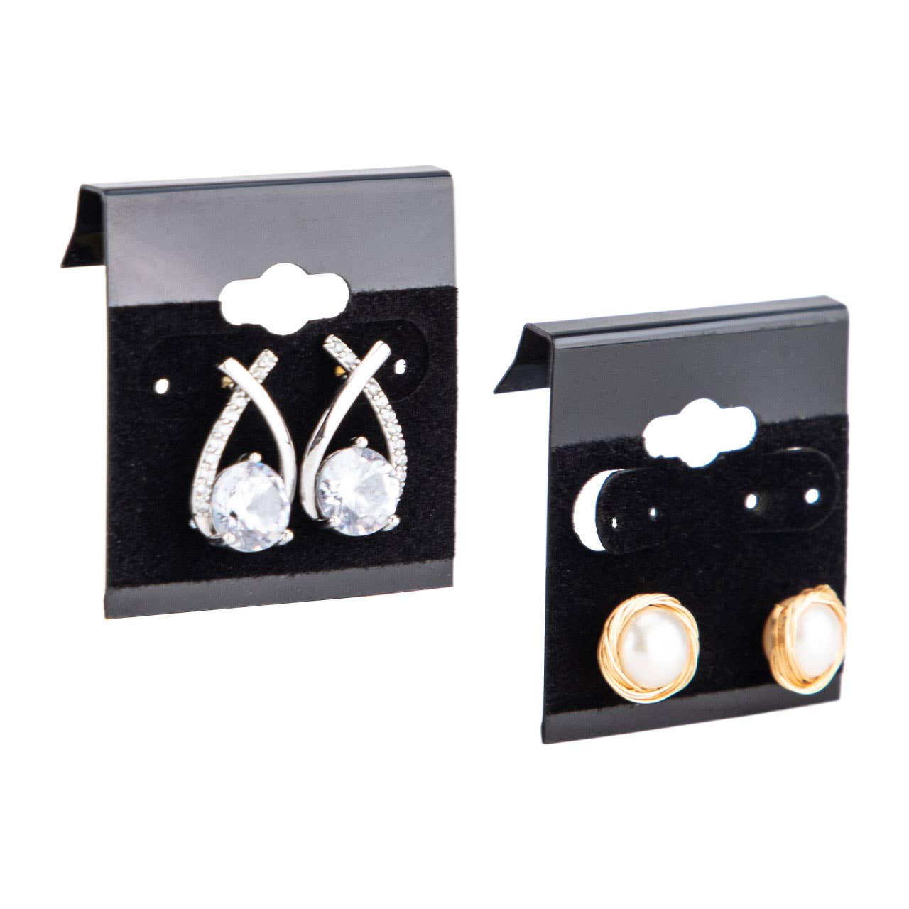 Store Supply Warehouse - Wholesale Jewelry Stand & Display - 1 ½" Black Square Velour Earring Cards - Pack of 1001