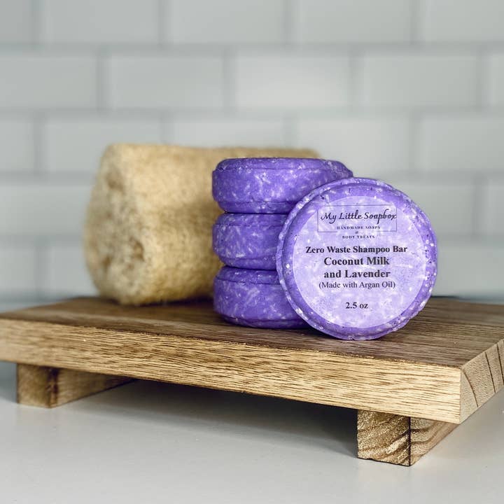 Coconut Milk and Lavender Zero Waste Shampoo Bar for wholesale by My Little Soapbox
