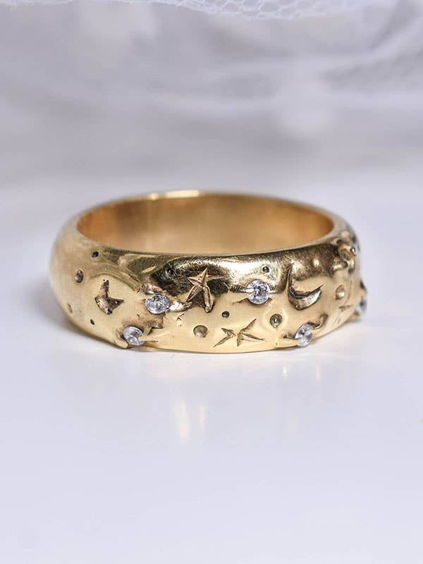 Celestial ring med klare krystaller for engroshandel hos Annoushe jewelry