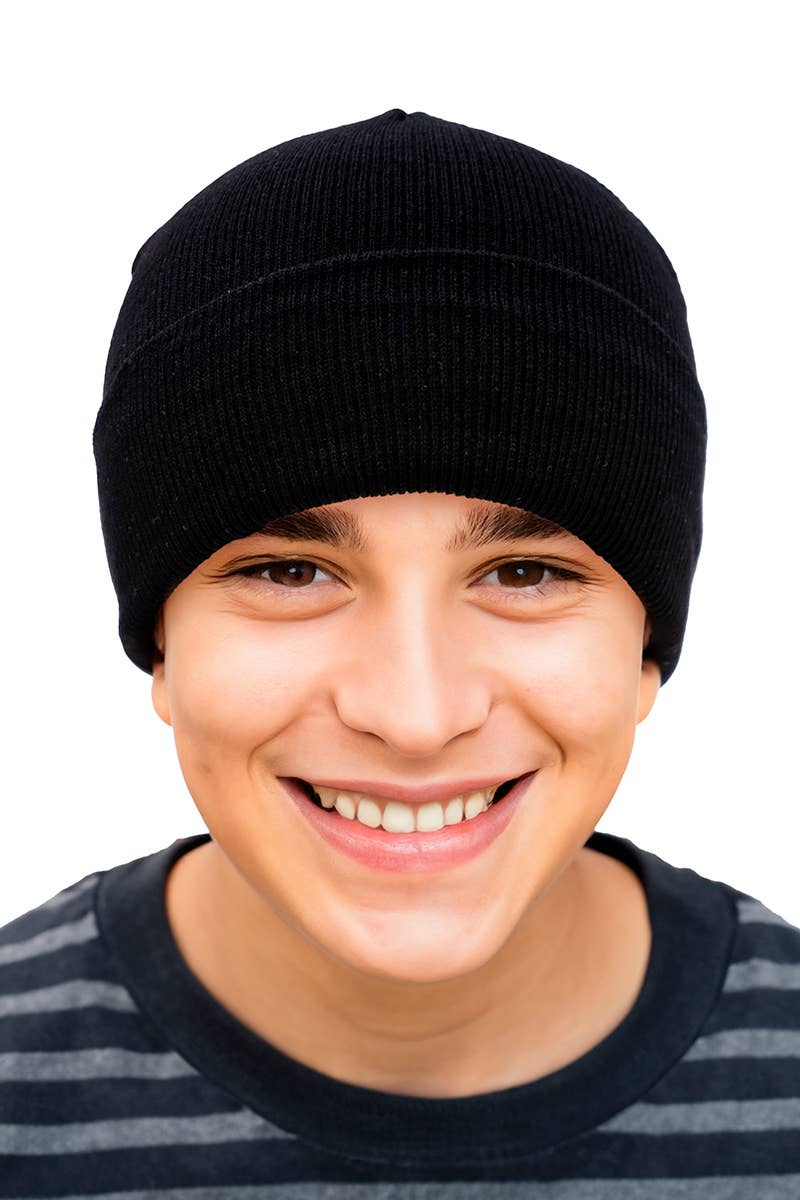 ASSORTI Cap Zone klassiek gebreide muts met omslag in donkere, neutrale kleuren voor groothandel op Faire1