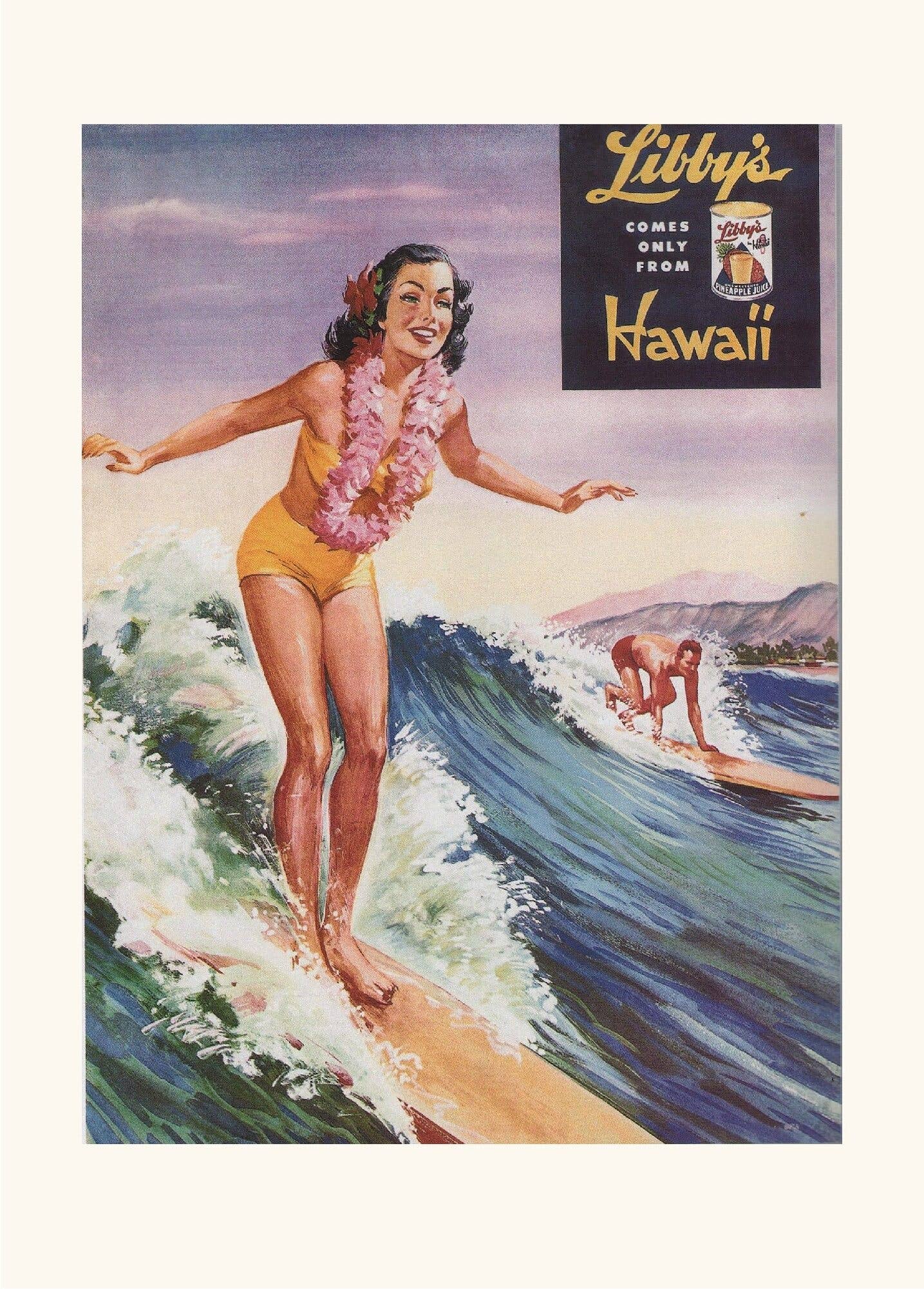 Esque - Wholesale Poster - Surfing Poster In Hawaii - Vintage0