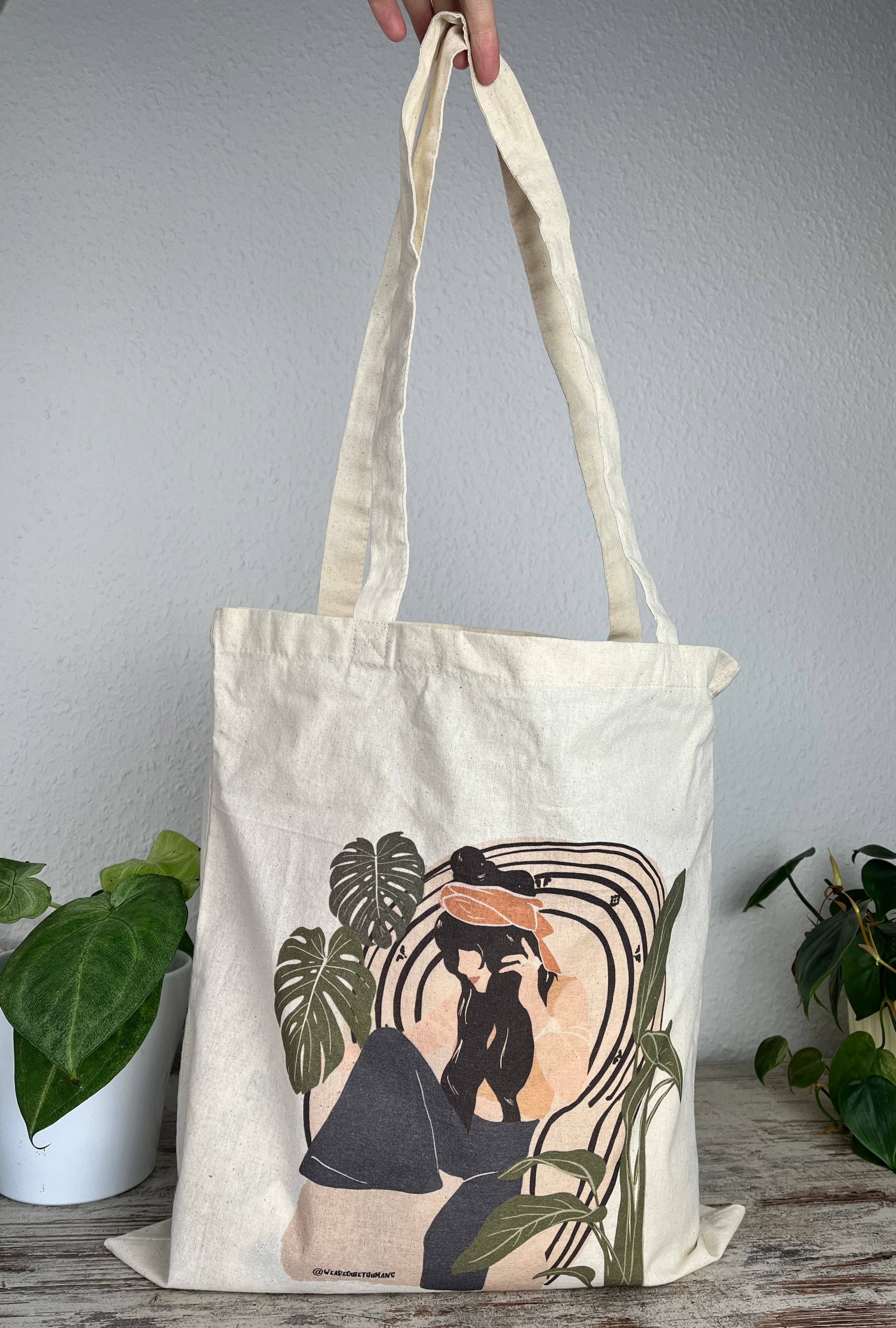 plantyintroverts - Wholesale Tote Bag - Women's - Cloth bag - Plantlady Kristina, Houseplant, Monster bag2