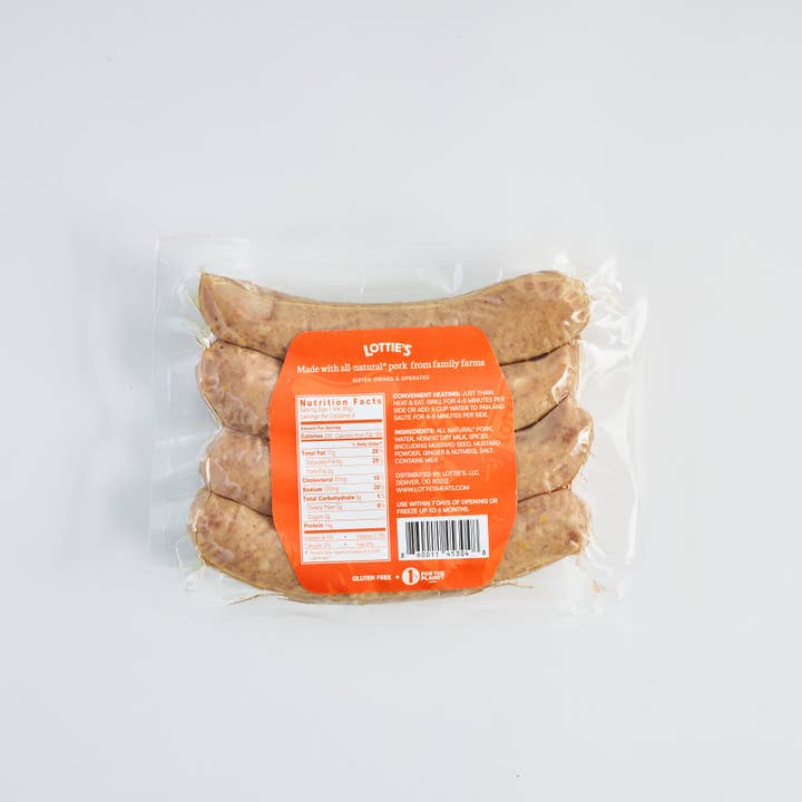 Lottie's Meats - Wholesale Sausage - The Bratwurst | Fully Cooked Sausage | 12 Packs Per Case