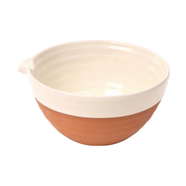 Porto Terracotta Ribbed Small Mixing Bowl - Stone for wholesale by Dexam UK