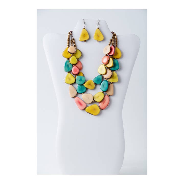 TaguArtsy – wholesale Smycken – Zaley Three Stranded Organic Tagua halsband och örhängen33