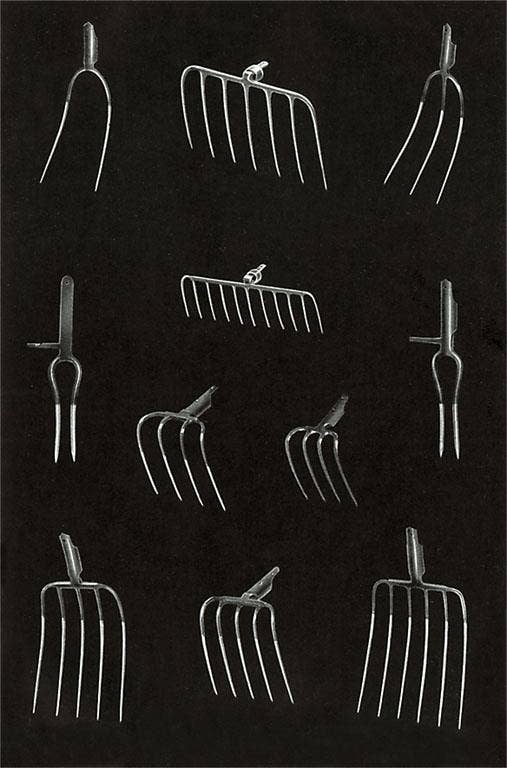 Found Image Press - Wholesale Magnet - Magnet GD-112 Rake and Pitchfork Heads0