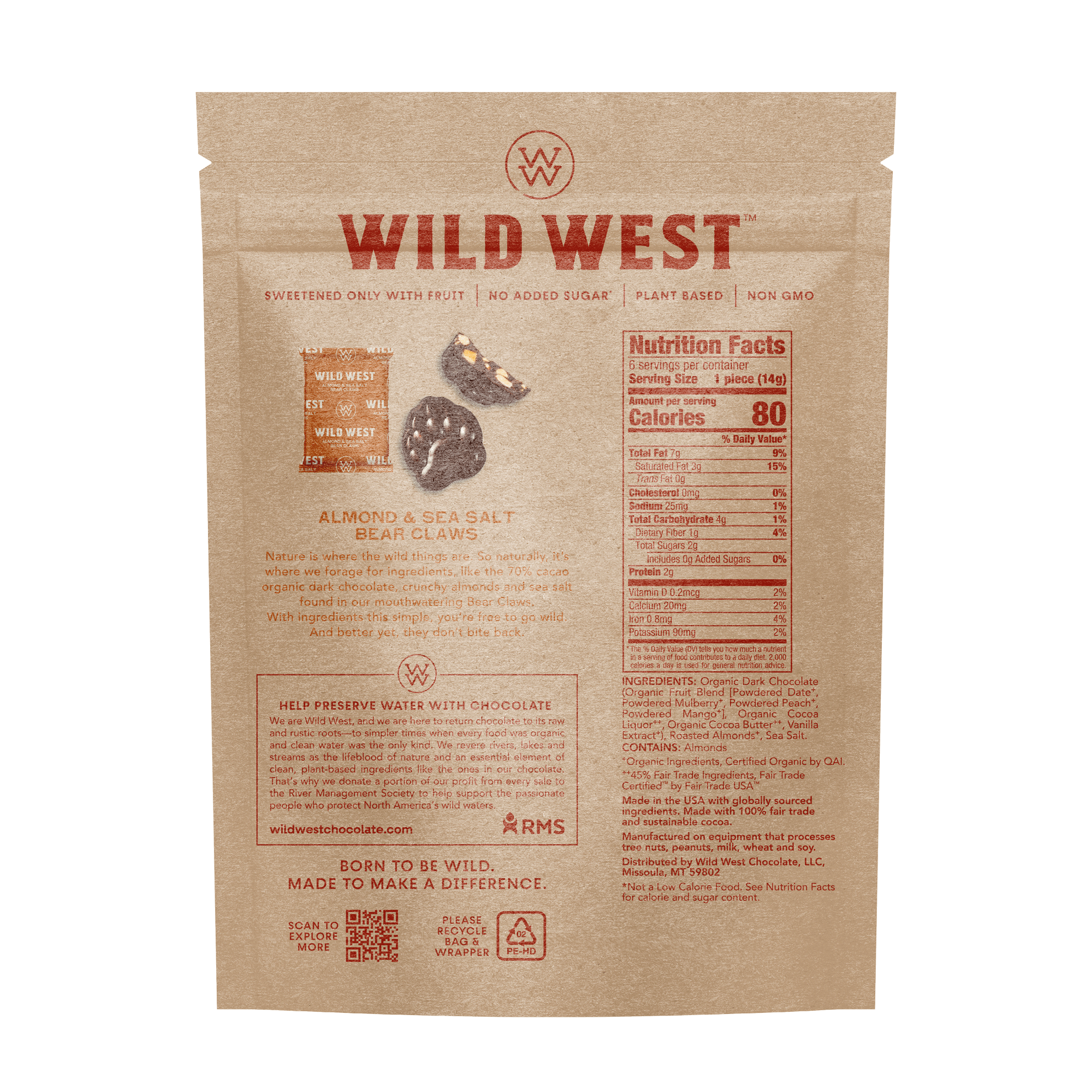 Wild West Chocolate - Wholesale Chocolate Covered Sweets - Almond & Sea Salt Bear Claws Master Case5