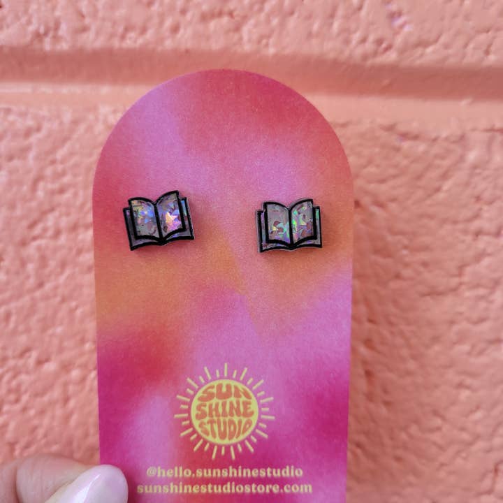 Sunshine Studio - Wholesale Stud/Post Earrings - Open Book Tiny Stud Earrings15