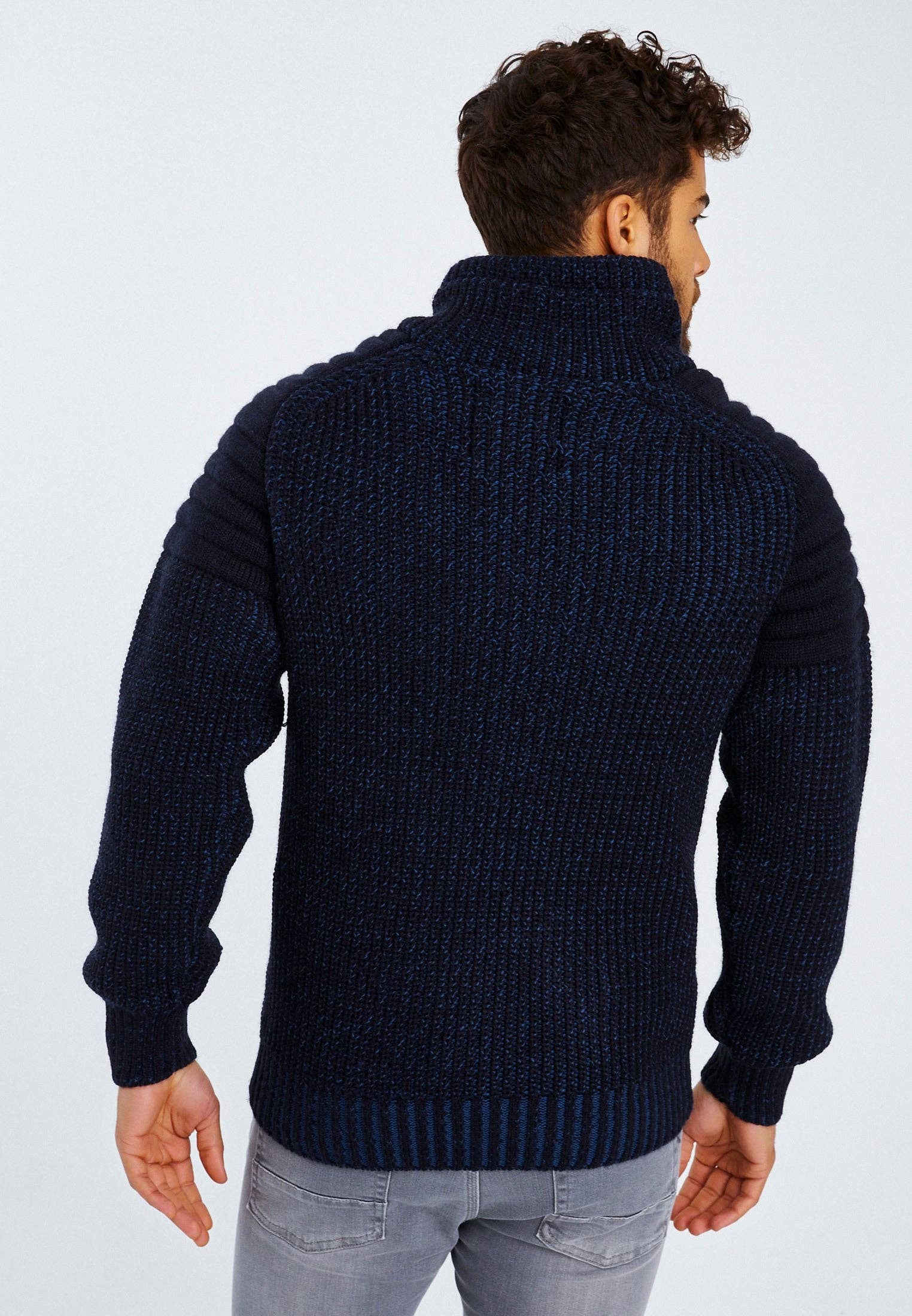 Leif Nelson GmbH - Wholesale Knit Sweater - Men's - Men's Knit Sweater Chunky Knit Shawl Collar LN-52352