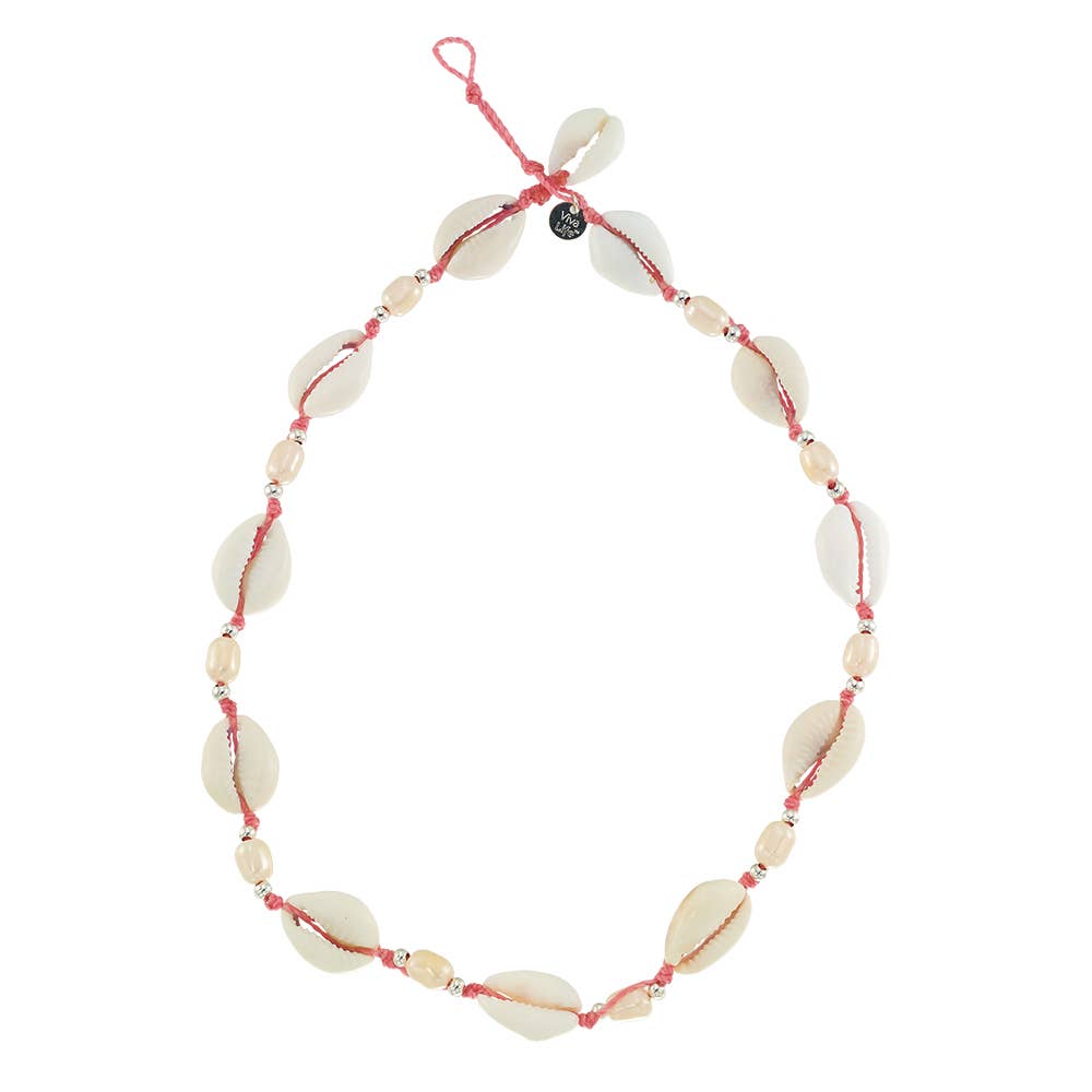 World End Imports Jewelry & Gifts - Wholesale Beaded/Pearl Necklace - Cowrie Shell & Pearl 15" Necklace-12pcs1
