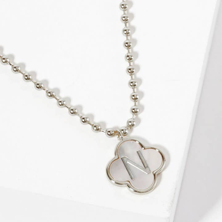 Wild Honey - Wholesale Pendant/Charm Necklace - 18K Gold-Dipped Brass Quatrefoil Monogram Necklace41