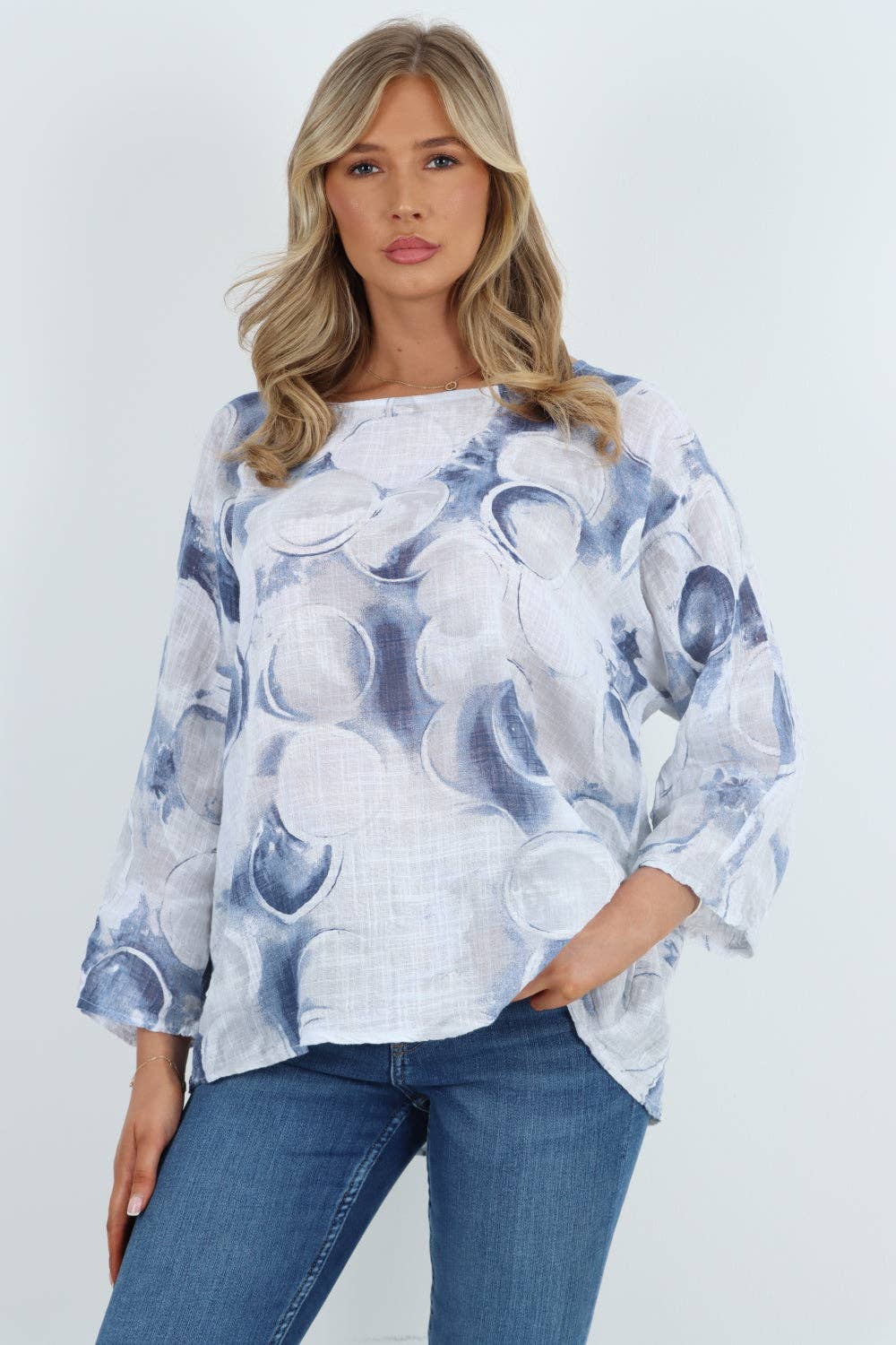 Miss Bold – wholesale Blouse – Women’s – Italian Circle Print Cotton Top42
