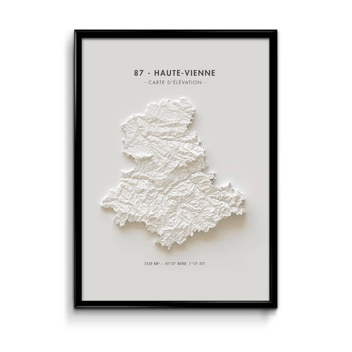 Mapa de elevación Alto Vienne para venta al por mayor de Finke