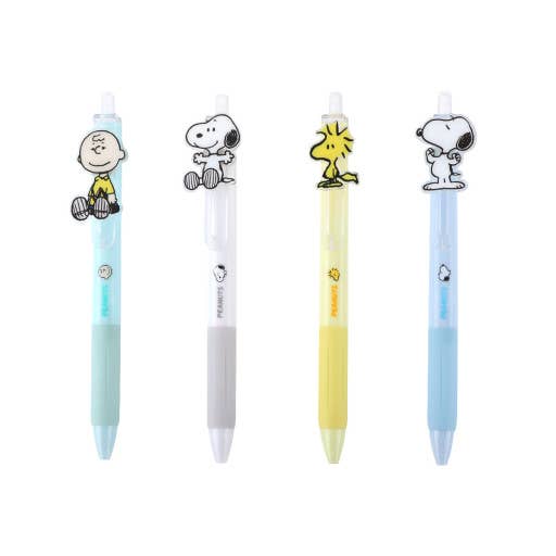 K_Wonderland - Wholesale Pen - Peanuts Chracters Clip Ballpoint Pen 0.5mm Black