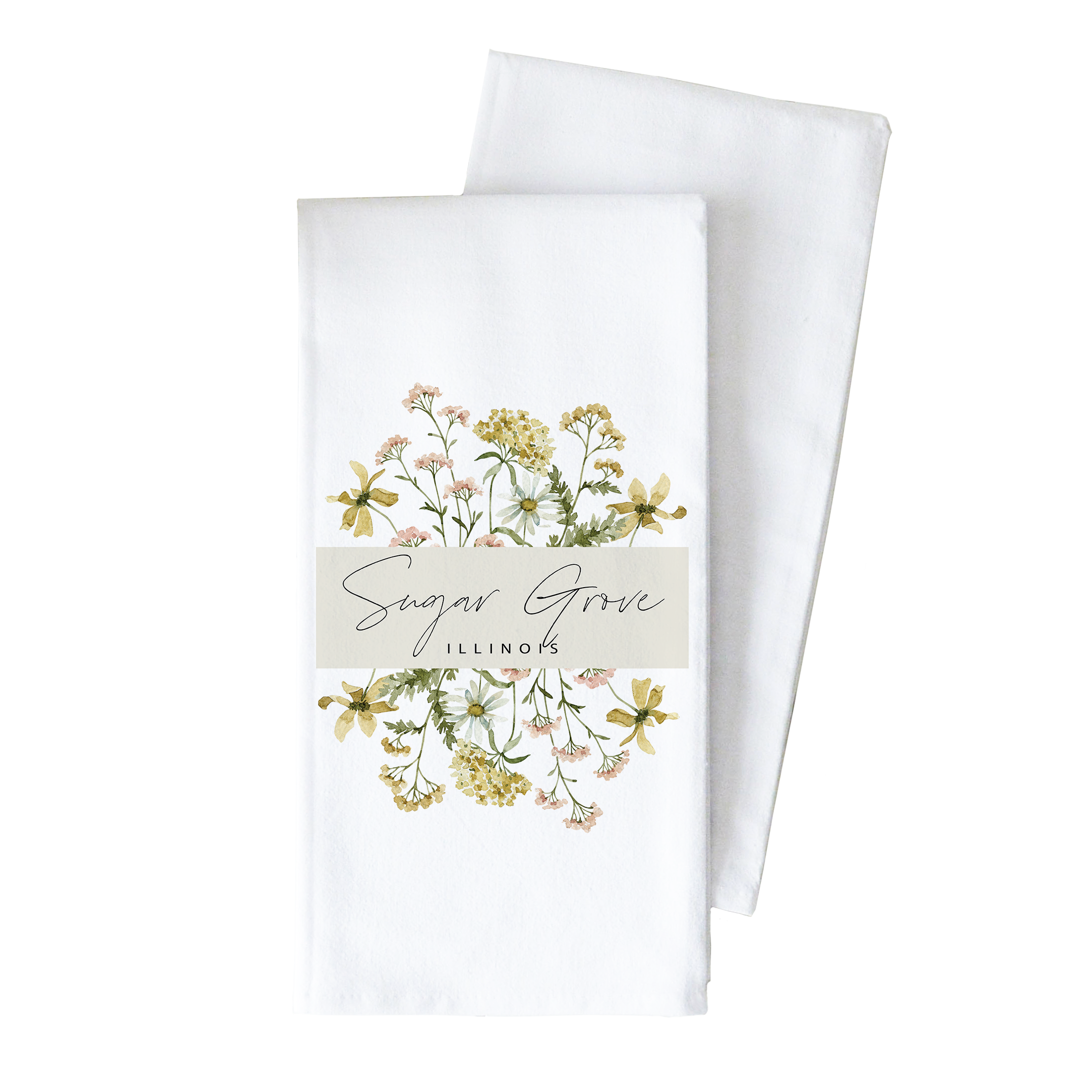Porter Lane Home – wholesale Tea towel – Custom Wildflower City State Tea Towel2