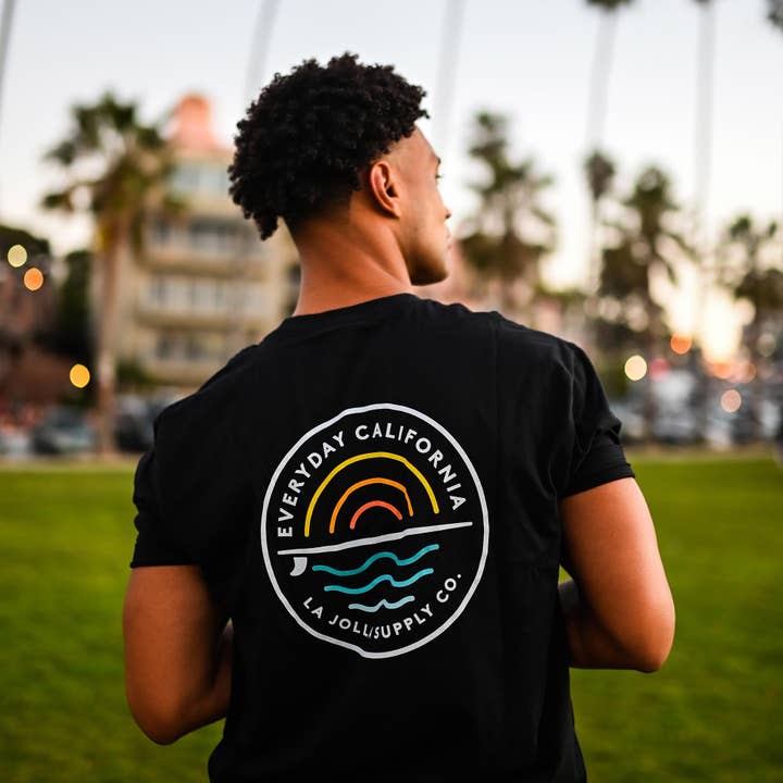 Everyday California - Wholesale Screen Printed T-Shirt - Men's - Cabrillo Tee - California Retro Surf Tee5