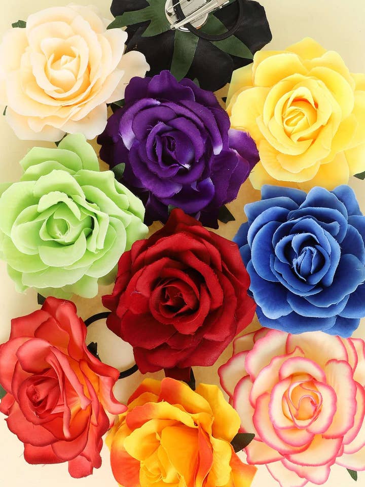 ROSE FLOWER PIN AND HAIR CLIP FLW3083 for wholesale by anbfashion