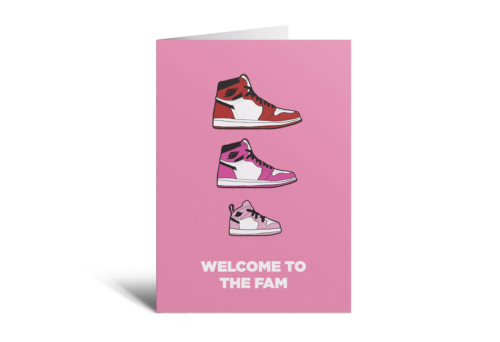 Studio Soph (We Pay Your Import Fees - We Ship DDP) – wholesale Baby card – Welcome To The Fam (pink) Greeting Card1