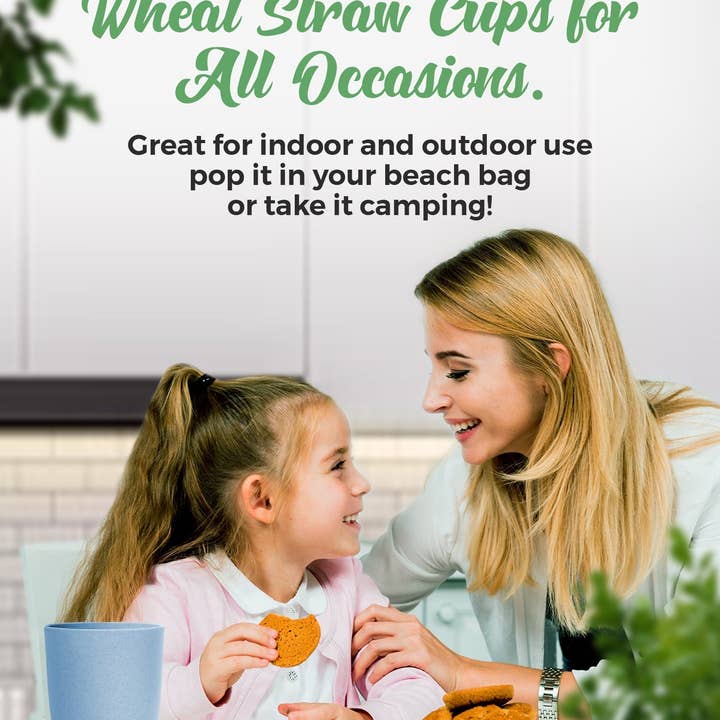 Greendish - Vente Verre/tasse - Ensembles de gobelets à boire en paille de blé écologique légers13