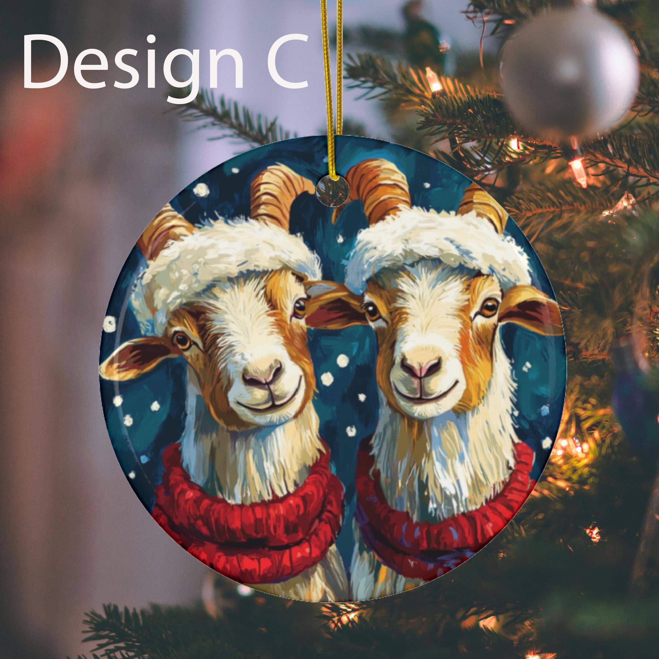 TMLECOM LTD – wholesale Ornament – Christmas Goat Xmas Tree Ornament, Goat Lover Keepsake Gift2