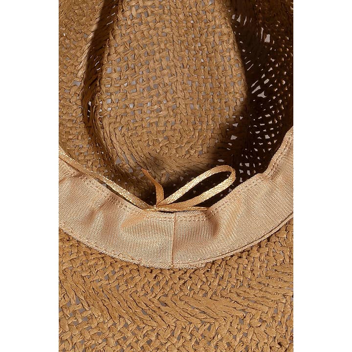 Collections by Fame Accessories - Wholesale Fedora - Women's - Sea Shell Band Straw Western Cowboy Hat