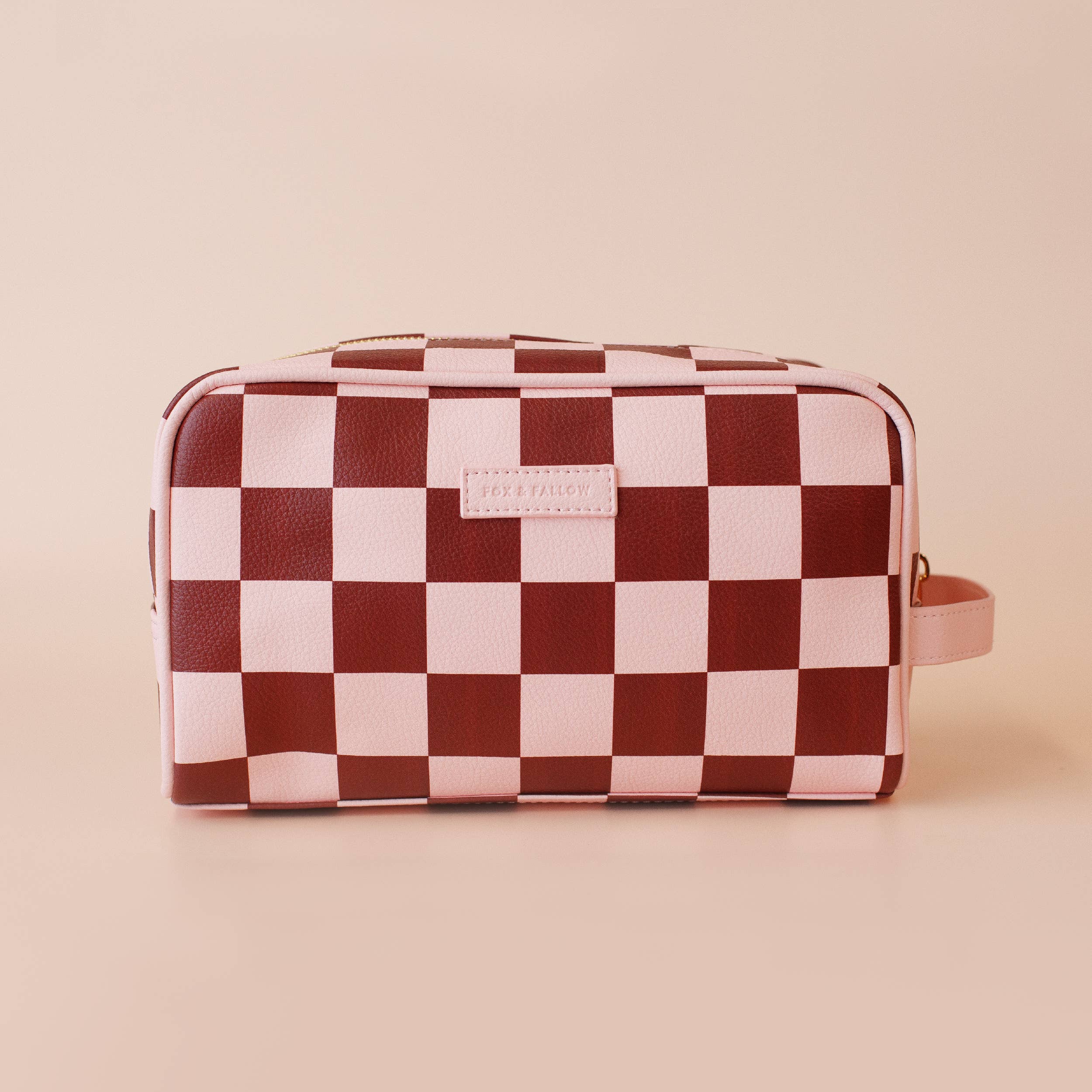 Fox & Fallow - Wholesale Toiletry Bag - Women's - Cherry Check Wash Bag1