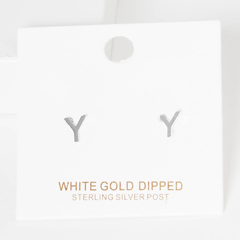 Sensibling Corp. - Wholesale Stud/Post Earrings - Gold Dipped Metal Initial Monogram Stud Earrings63