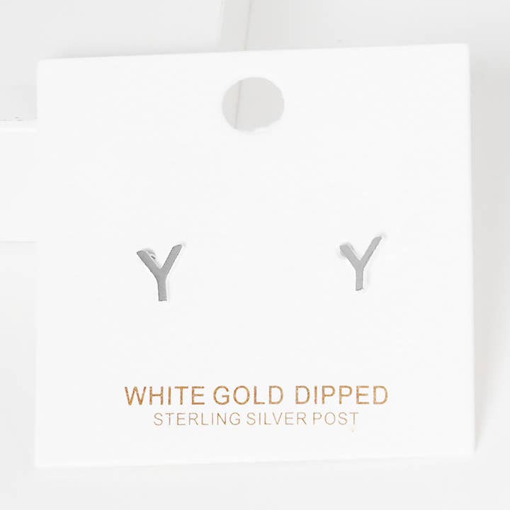 Sensibling Corp. - Wholesale Stud/Post Earrings - Gold Dipped Metal Initial Monogram Stud Earrings63