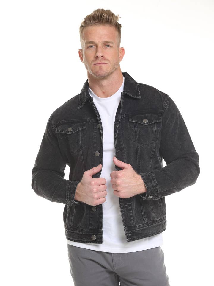 Vintage Black Men's Denim Jacket for wholesale by BLUE AGE