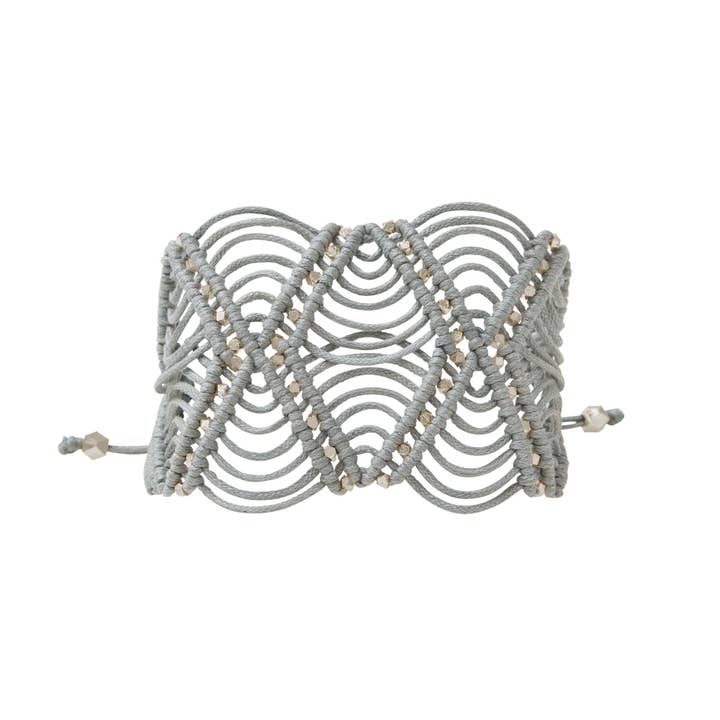 Grey Beaded Bracelet | Gaia Goddess Cuff for wholesale by Corda