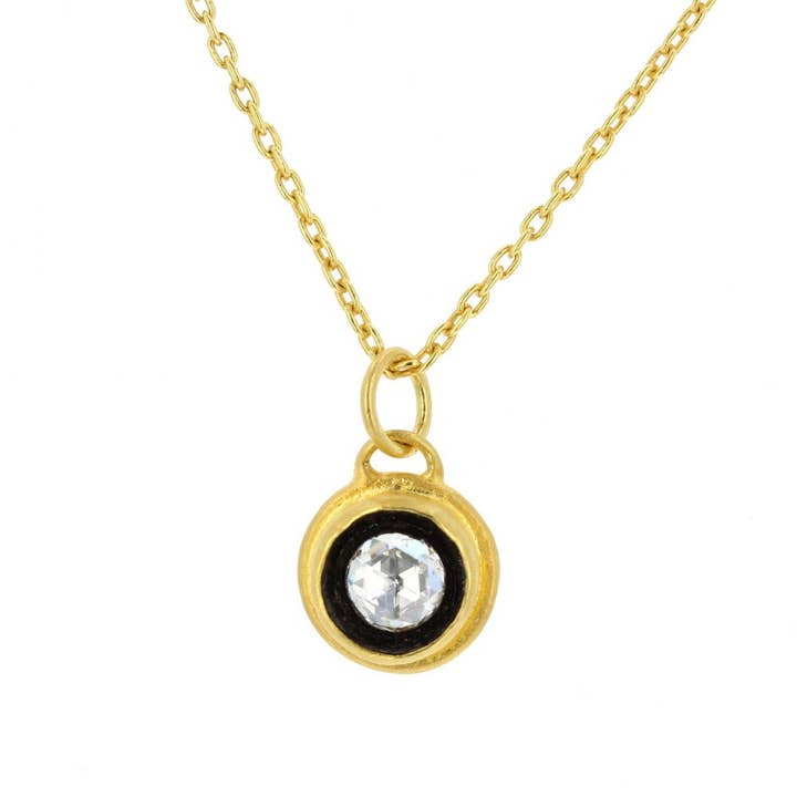 24kt Layered Pendant Necklace with Old-Cut Diamond for wholesale by NYMAN JEWELERS