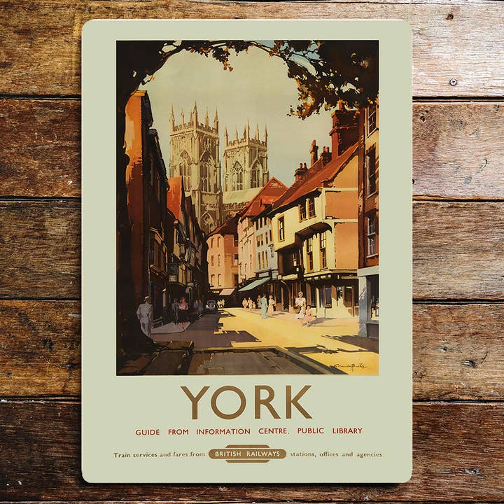 Vintage rejse York Minster Cathedral kunst Metal Sign Plaque for engroshandel hos The British Metal Signs Company