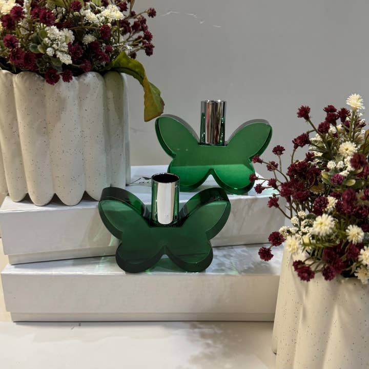 Lainy Home – wholesale Candle holder – Pair of 3” Butterfly Candleholders9